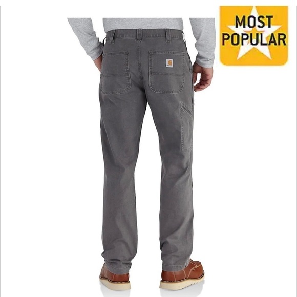 Carhartt Gray Rugged Flex Relaxed Fit Canvas Work Pant 40X30 BN2291-M 6 pockets - Picture 3 of 16